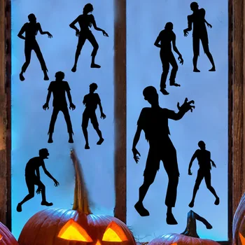 Наклейка на Хэллоуин, Стеклянная Витрина, Украшение для Хэллоуина, Наклейка на стену