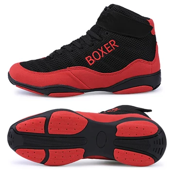 Профессиональная боксерская обувь, мужские легкие боксерские кроссовки для мужчин, удобная обувь для борьбы, противоскользящие борцовские кроссовки