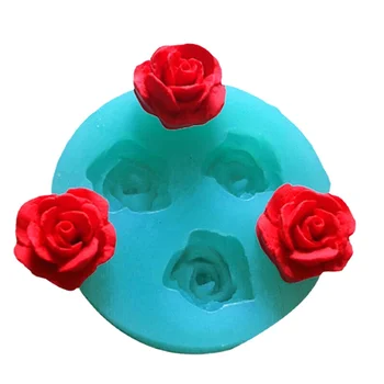 Розовые 3D Розовые Цветы В Форме Шоколадного Свадебного Торта Инструменты Для Украшения Выпечки Фондант Создают Залитую Сахаром Силиконовую Форму Для Выпечки